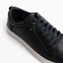 Roamers M799C Mens Trainers Navy close-up side view featuring lace-up design and leather upper.