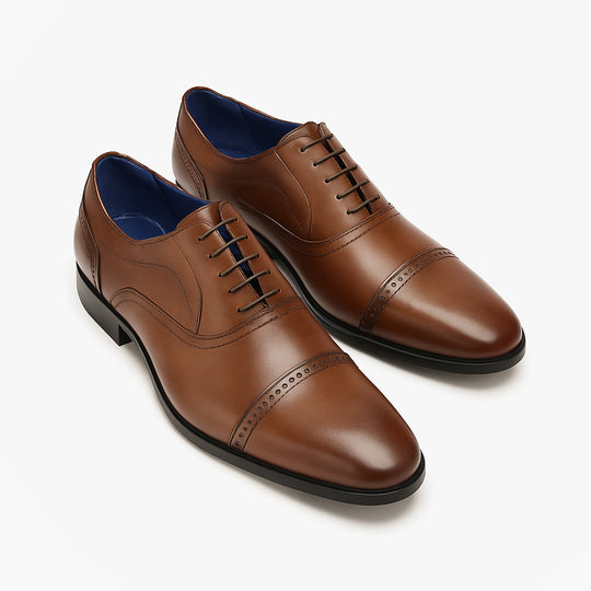 Roamers JONTY Mens Brogue Oxford Shoes Burnished Tan