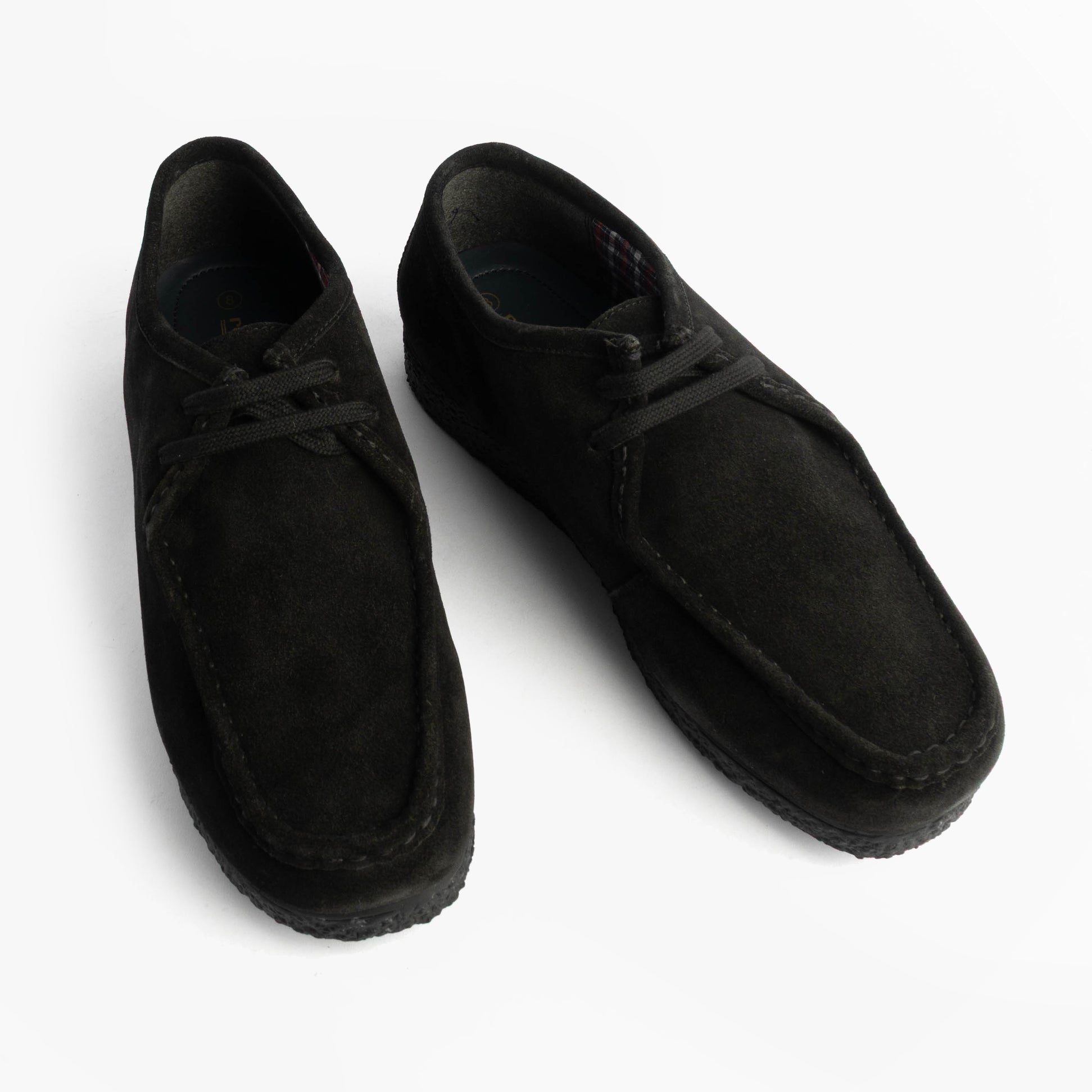 Roamers M954AS Mens Shoes Black, top view, casual suede shoes with lace-up design and round toe.
