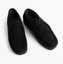 Roamers M954AS Mens Shoes Black, top view, casual suede shoes with lace-up design and round toe.