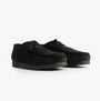 Roamers M954AS Mens Shoes Black - side view showcasing casual suede shoes with lace-up closure and flat sole.