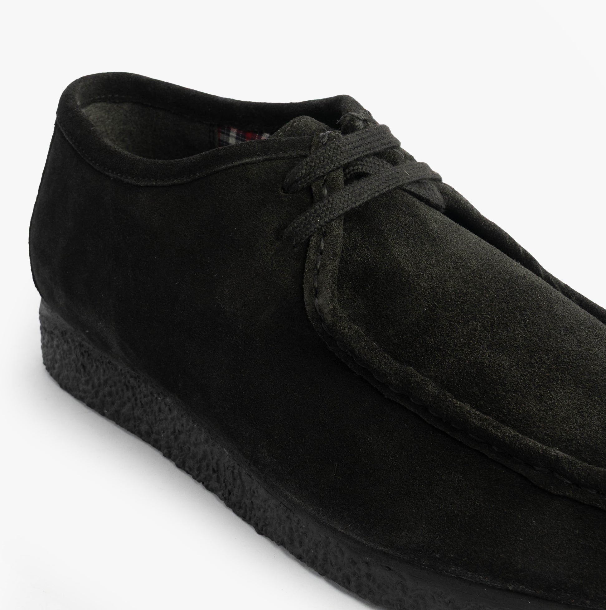 Roamers M954AS Mens Shoes Black detail view, suede upper, lace-up casual shoe, flat heel, round toe.