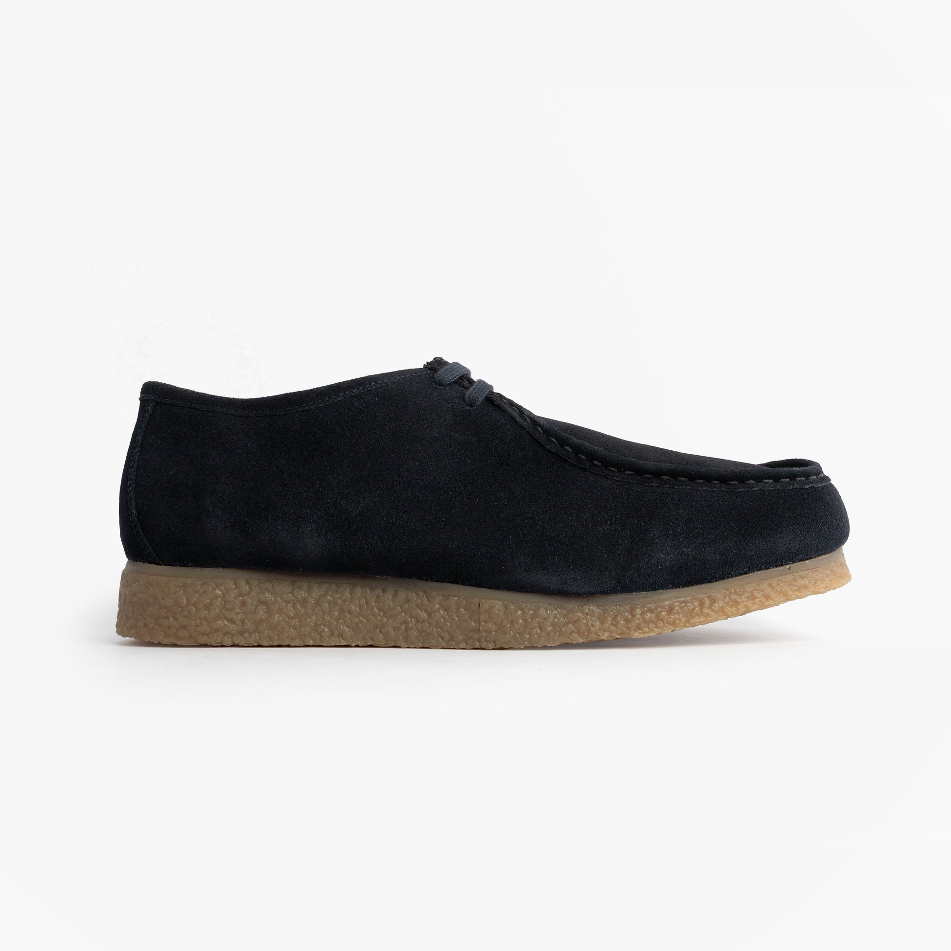 Roamers M954CS Mens Shoes Navy Blue side view with suede upper and TPR sole.
