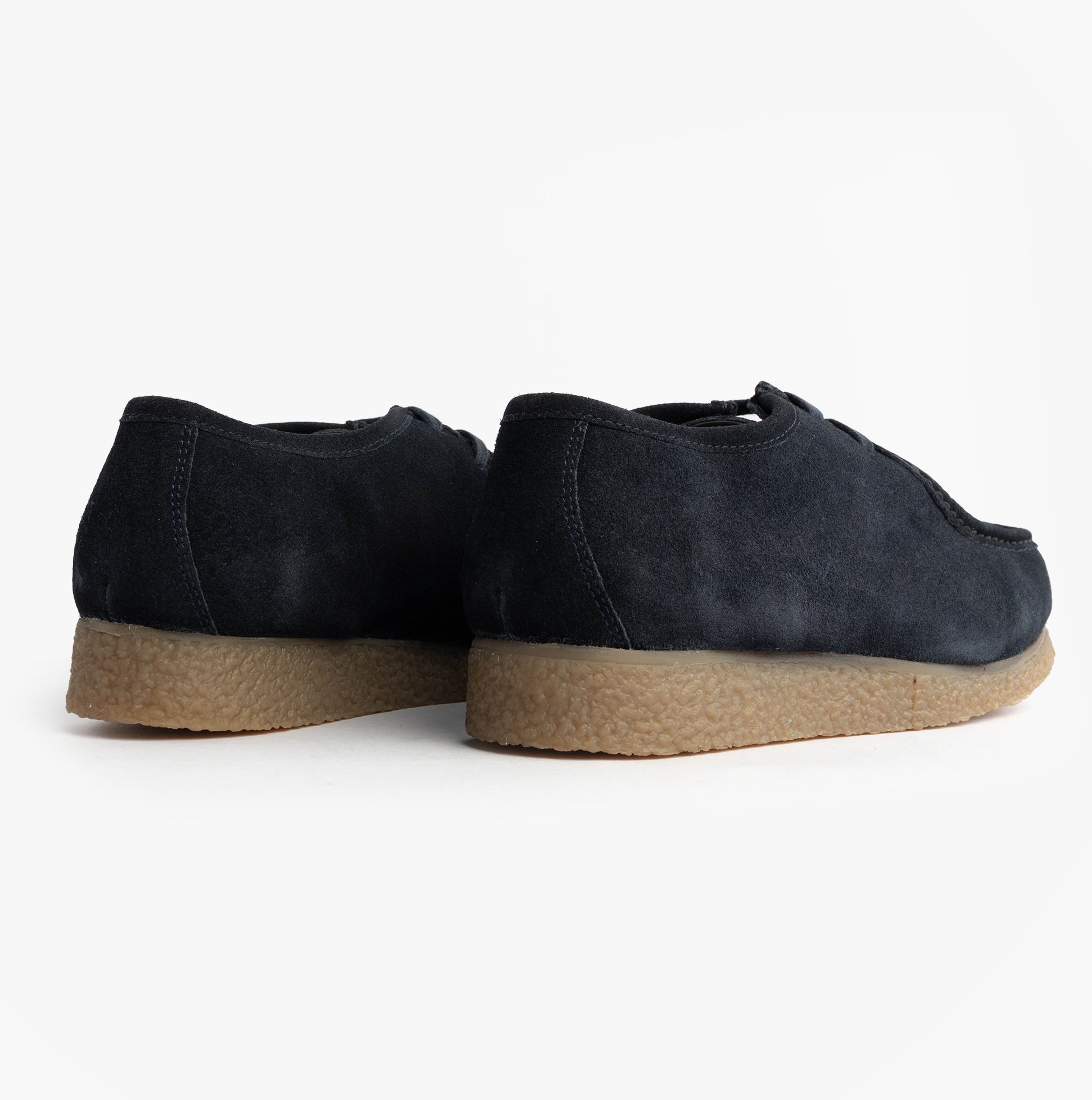 Roamers M954CS Mens Shoes Navy Blue rear view showing suede upper and TPR sole.
