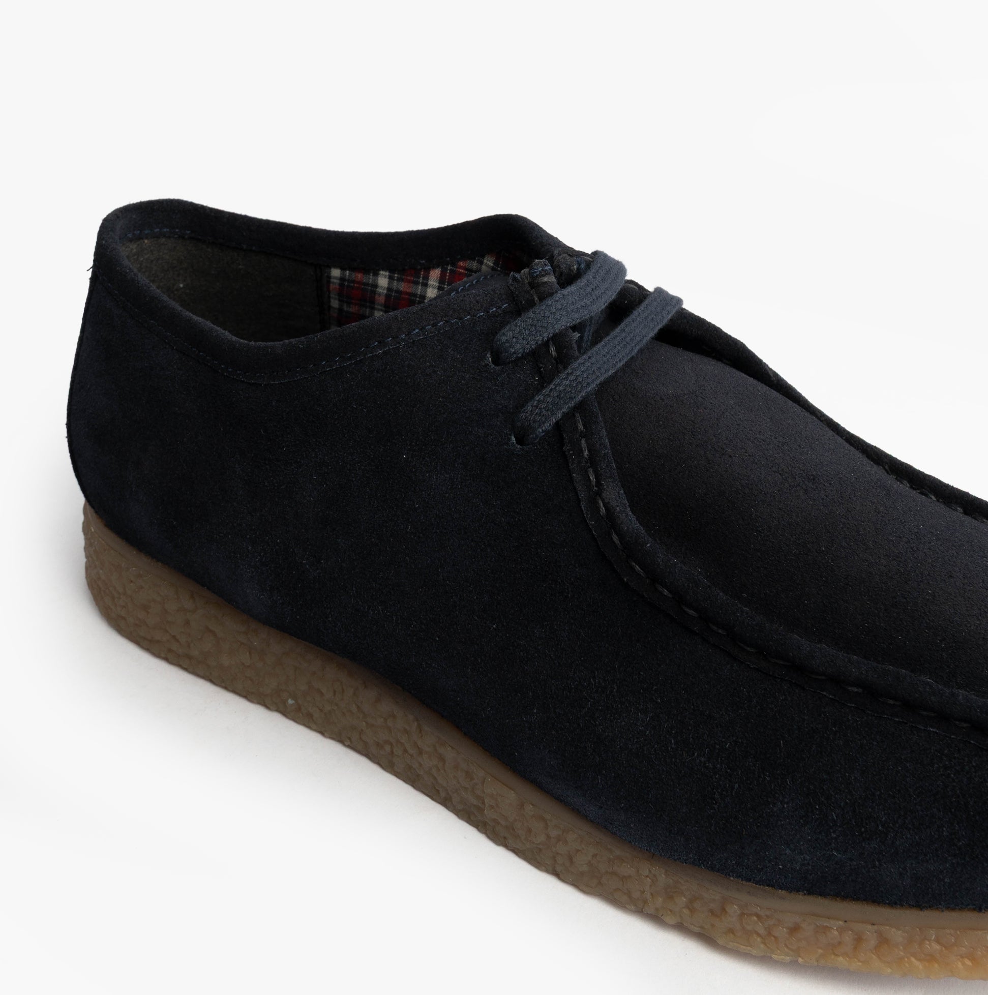 Roamers M954CS Mens Shoes Navy Blue side view showing suede upper and lace-up design