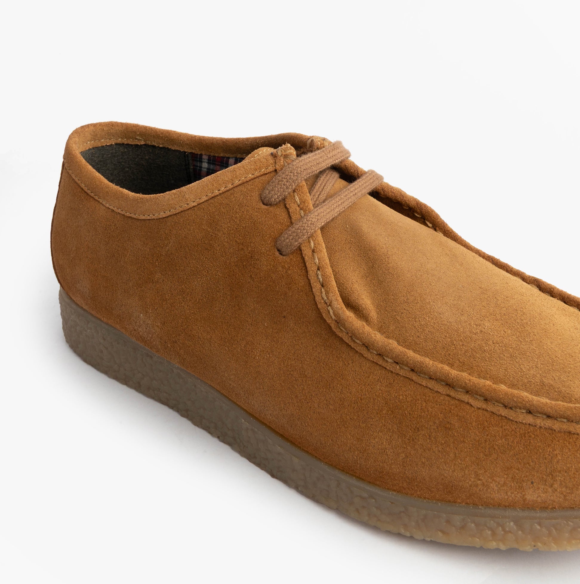 Roamers M954TS Mens Shoes Camel side view showing suede upper and lace-up design.