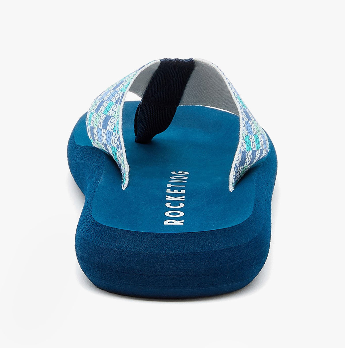 Rocket Dog SPOTLIGHT KNOX Womens Sandals White/Multi back view showing the lightweight, slip-on design and colorful upper.