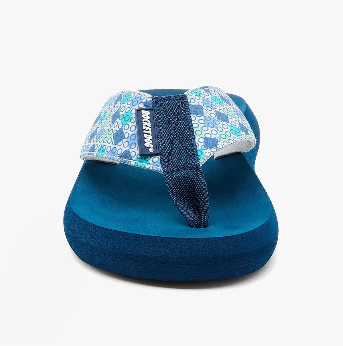 Rocket Dog SPOTLIGHT KNOX Womens Sandals White/Multi front view showing textile upper and lightweight sole.