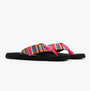 Rocket Dog ADIOS Womens Flip Flops Multi side view showcasing vibrant striped pattern and lightweight design.