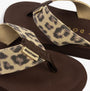 Rocket Dog ADIOS DEXTER LEOPARD Womens Flip Flops Tan close-up detail view of leopard print straps