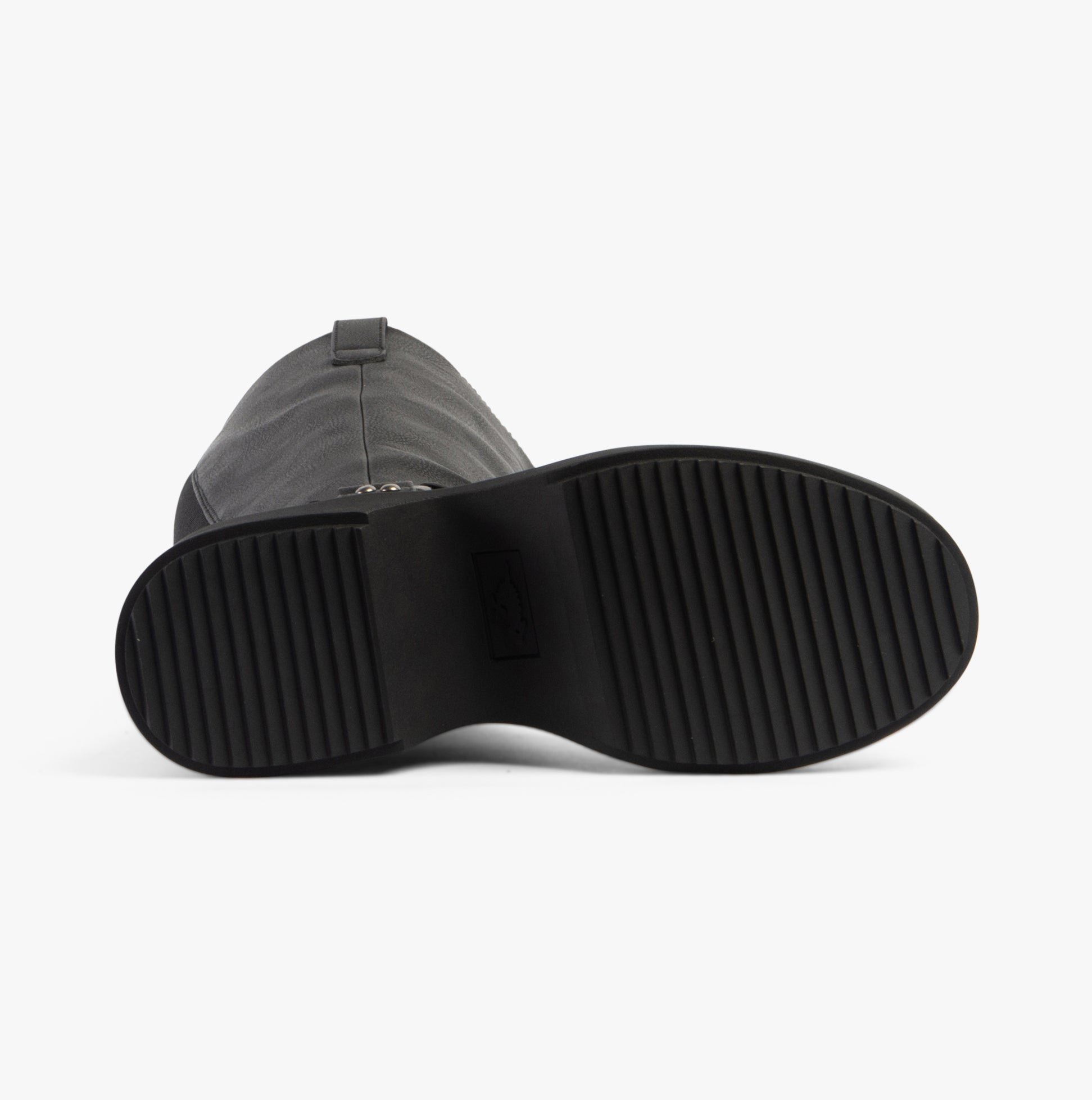 Rocket Dog BECCA Womens Boots Black bottom view showing rubber sole and faux leather upper.