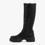 Rocket Dog BECCA Womens Boots Black side view with faux leather upper and platform sole.