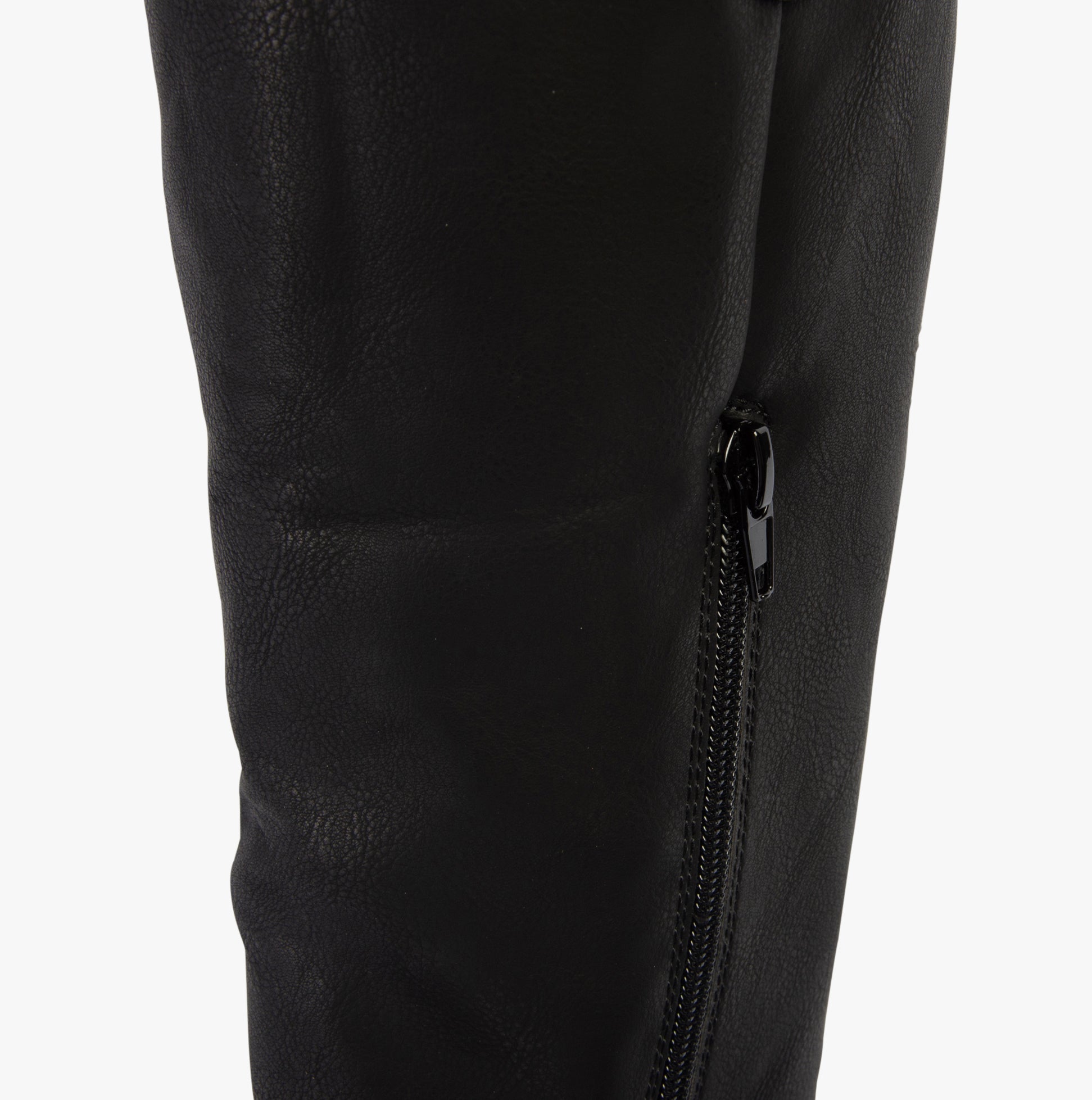 Rocket Dog BECCA Womens Boots Black detail view showing zip closure and faux leather material.