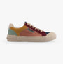 Rocket Dog CHEERY BLOCK Womens Trainers Slate Blue/Dusty Pink side view showcasing colorful corduroy upper and lace-up closure.