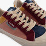 Rocket Dog CHEERY BLOCK Womens Trainers Slate Blue/Dusty Pink top view showcasing lace-up design and multi-color textured fabric.