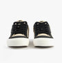 Rocket Dog CHEERY BLOCKED Womens Trainers Black/Natural front view showcasing lace-up design and round toe shape.