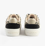 Rocket Dog CHEERY BLOCKED Womens Trainers Black/Natural back view showing leopard print and black accents.