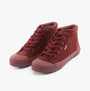Rocket Dog CHEERY HI Womens Trainers Rust side view, casual textile trainers with round toe and lace-up fastening.