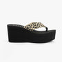 Rocket Dog CRUSH LEON LEOPARD Womens Sandals Natural side view showcasing leopard print upper and platform heel.
