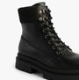 Rocket Dog DANIE Womens Lace Up Boots Black side view showing faux leather upper and lace-up closure.