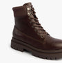 Rocket Dog DANIE Womens Lace Up Boots Dark Brown side view showcasing combat style with faux leather and rubber sole.