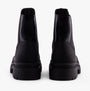 Rocket Dog DELTA Womens Boots Black/Black rear view showcasing faux leather and block heel design.