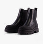 Rocket Dog DELTA Womens Boots Black/Black side view showing faux leather upper and block heel design.