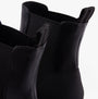 Rocket Dog DELTA Womens Boots Black/Black detail view showcasing elasticated side panels and faux leather finish.