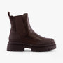 Rocket Dog DELTA Womens Boots Brown/Brown side view showing faux leather upper and block heel design.