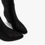 Rocket Dog FEATHER Womens Boots Black side view showcasing faux leather upper and chisel toe design.