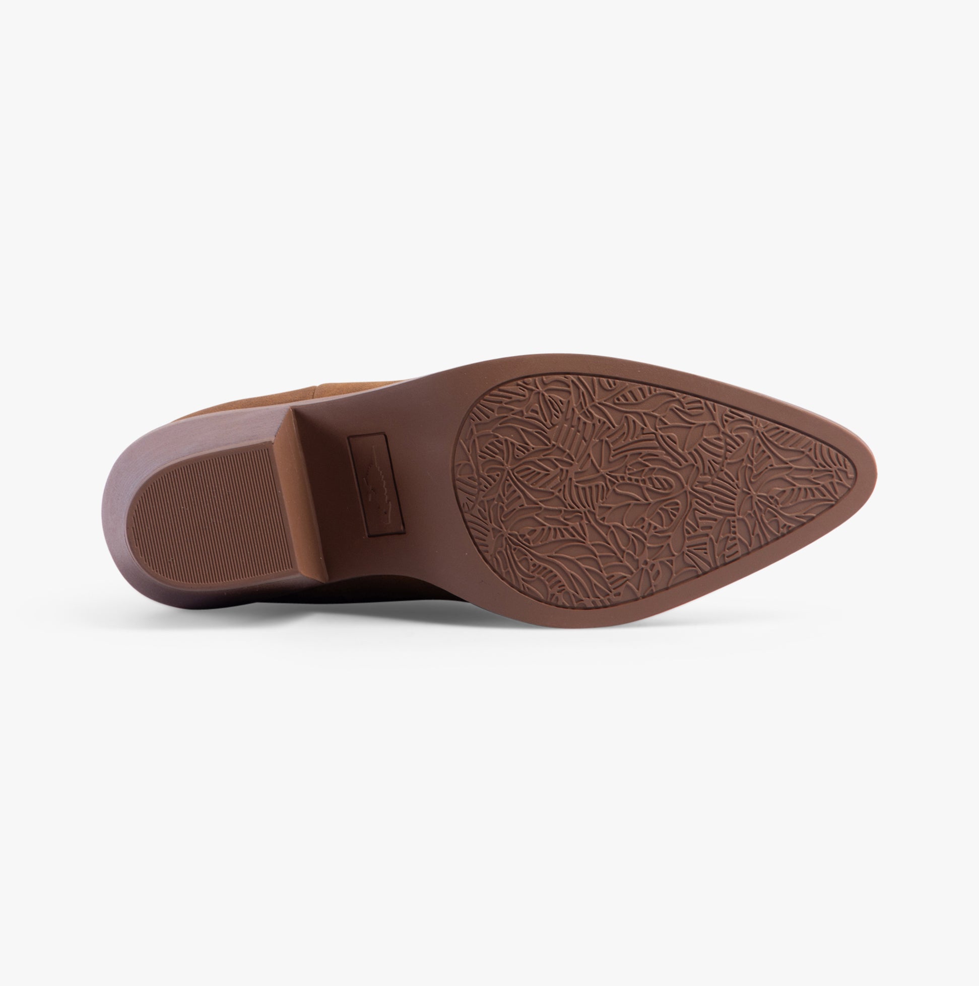 Rocket Dog FEATHER Womens Boots Walnut bottom view showing rubber sole and detailed tread design.