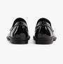 Rocket Dog GABBY Womens Shoes Black back view showing shiny leather finish and comfortable slip-on design.
