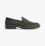 Rocket Dog GABBY Womens Shoes Black side view showcasing leather loafer style with round toe and flat heel.