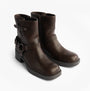 Rocket Dog NINO Womens Boots Brown side view, faux leather biker boots with zip closure and ankle shaft.