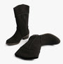 Rocket Dog ROWDY Womens Boots Black side and detail view showcasing synthetic upper and mid-calf design.
