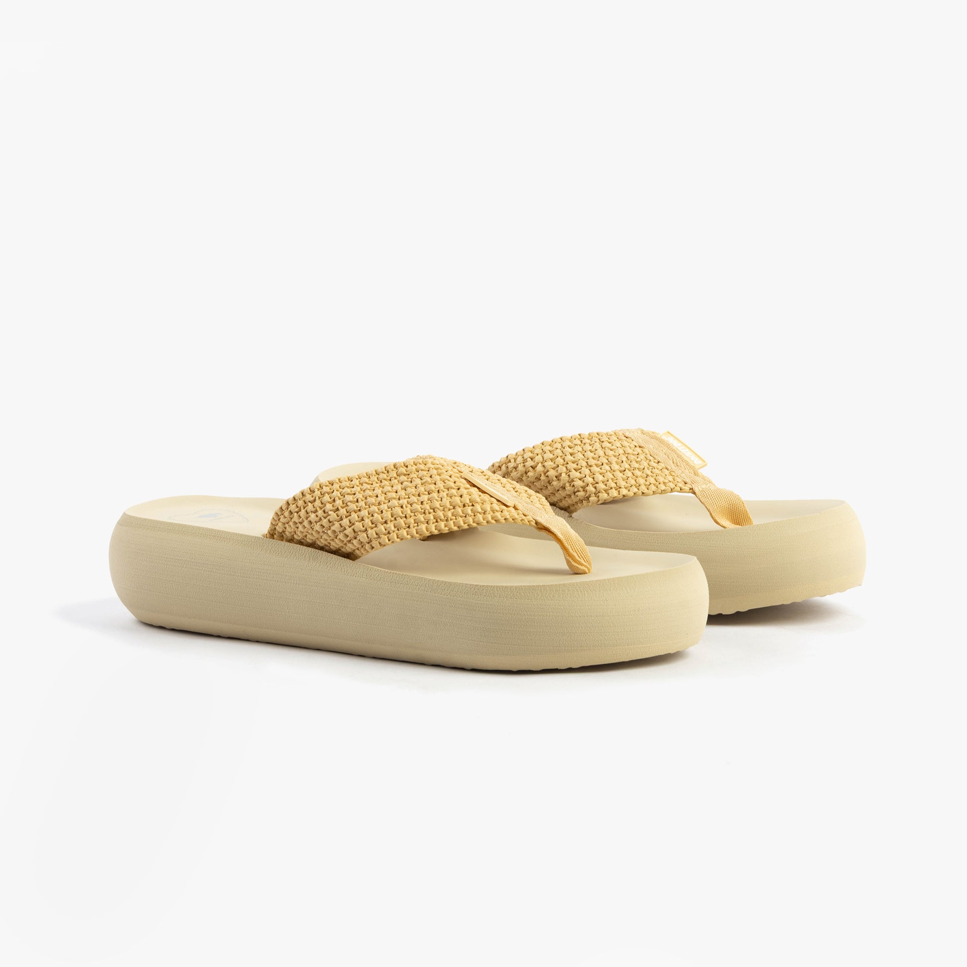 Rocket Dog SANDY Womens Sandals Natural side view with lightweight platform and woven straps.