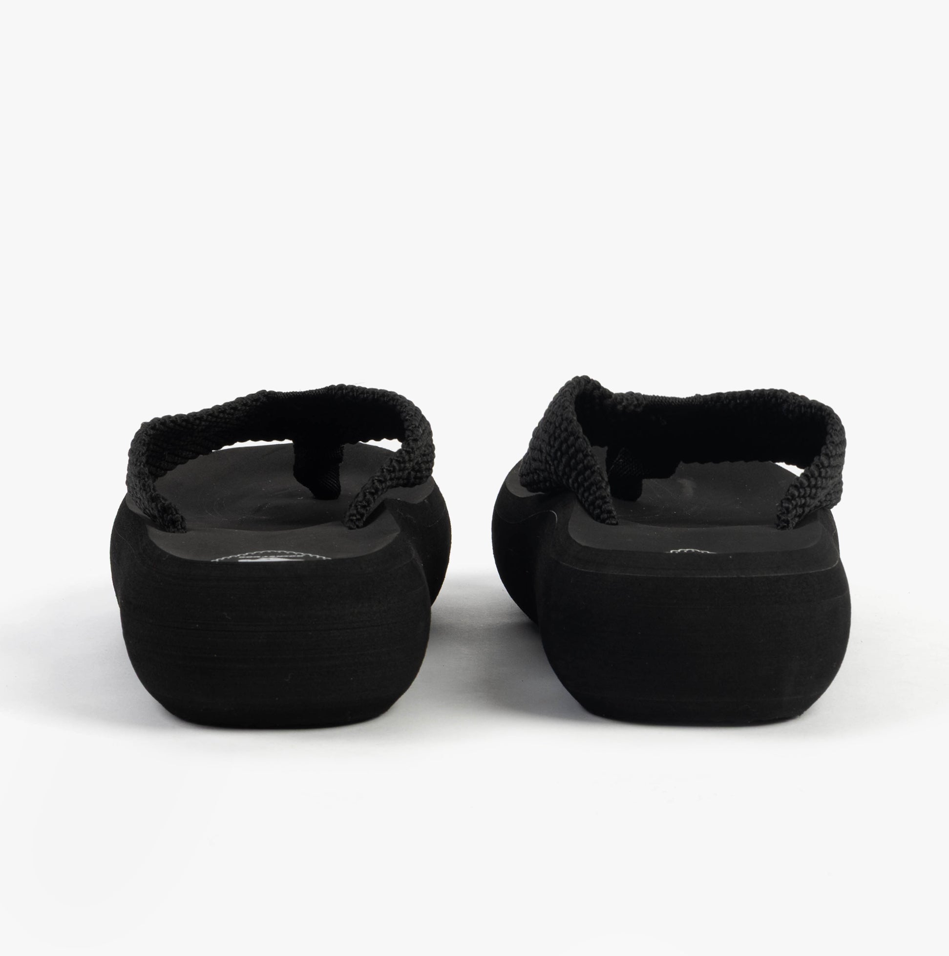 Rocket Dog SANDY WEBBING Womens Sandals Black rear view with textured straps and platform soles.