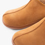 Rocket Dog SUGAR GLIDER Womens Clog Slippers Camel detail view of suede upper and rubber sole.