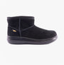 Rocket Dog SUGAR RUSH Womens Mini Boots Black side view featuring suede upper and rubber sole.