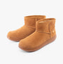 Rocket Dog SUGAR RUSH Womens Mini Boots Camel side view showing suede upper and warm lining.
