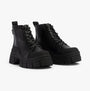 Rocket Dog TRUSTY Womens Boots Black side view showing platform style and lace-up detail.
