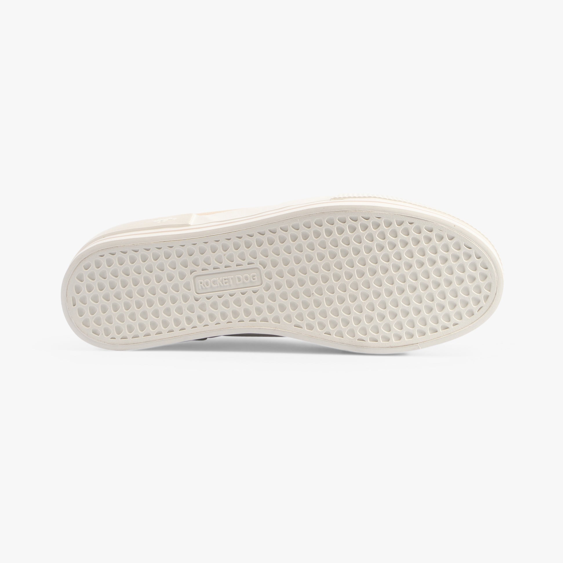 Rocket Dog WINK Womens Trainers Camel Combo sole view showcasing the rubber outsole design and texture.