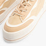 Rocket Dog WINK Womens Trainers Camel Combo close-up side view showcasing the casual design and beige color.