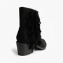 Rocket Dog YANKEE Womens Boots Black side view with fringe detailing and angled heel