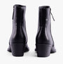Rocket Dog YONDER Womens Boots Black back view showcasing faux leather upper and block heel design.