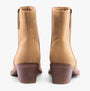 Rocket Dog YONDER Womens Boots Camel rear view showing faux leather upper and block heel design.