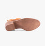 Rocket Dog YORK Womens Boots Cognac bottom view showing rubber sole and block heel design.