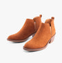 Rocket Dog YORK Womens Boots Cognac side view showing ankle boot design in synthetic material with block heel.