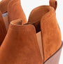 Rocket Dog YORK Womens Boots Cognac detail view of ankle boots showing upper material and elasticated side panel.