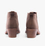 Rocket Dog YORK Womens Boots Brown rear view showing block heel and elasticated side panel.